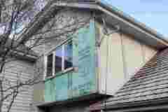 Before exterior carpentry painting by Two-Day Painting, Waukesha, Wisconsin.